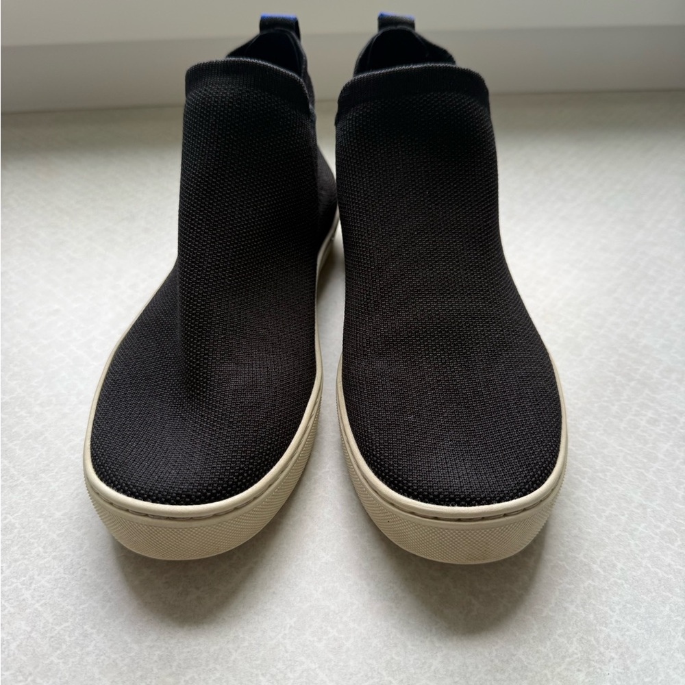 Rothy's Black Knit Slip-On Loafers with Cream Sole